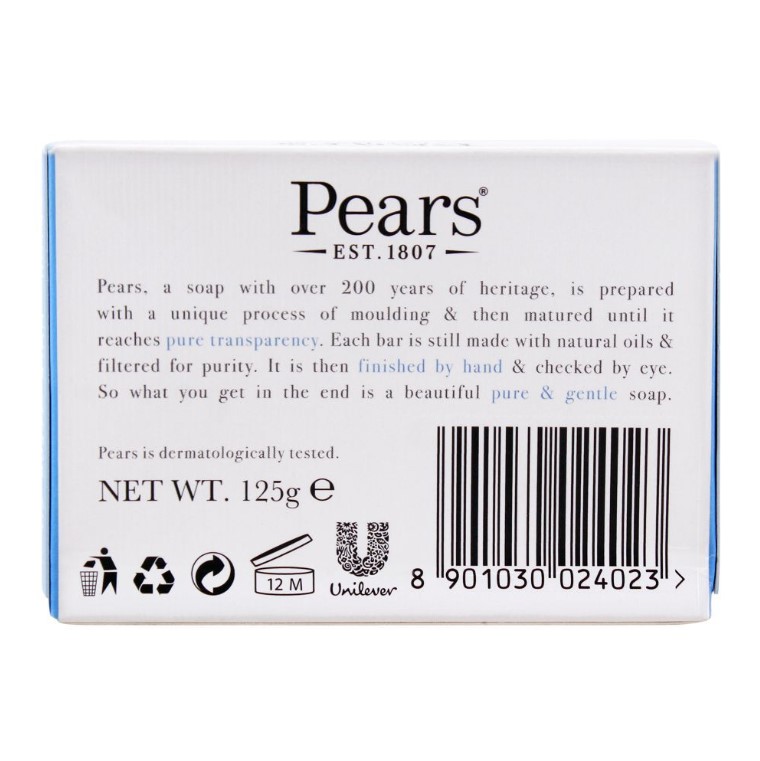 Pears Transparent Soap With Mint Extracts, 125g